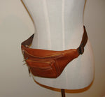 Genuine Leather Waist Bag Hip Bag Fanny pack Belt Bag Festival bag Made with Full Grain Leather by Katz Leather in Tan color Active