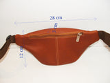 Genuine Leather Waist Bag Hip Bag Fanny pack Belt Bag Festival bag Made with Full Grain Leather by Katz Leather in Tan color Active